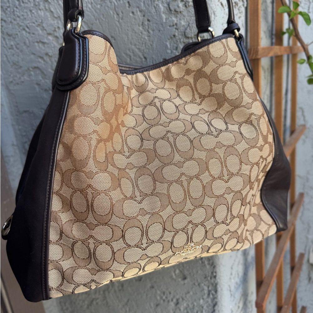 Coach Edie 31 Signature Jacquard Shoulder Bag - Picture 2 of 15